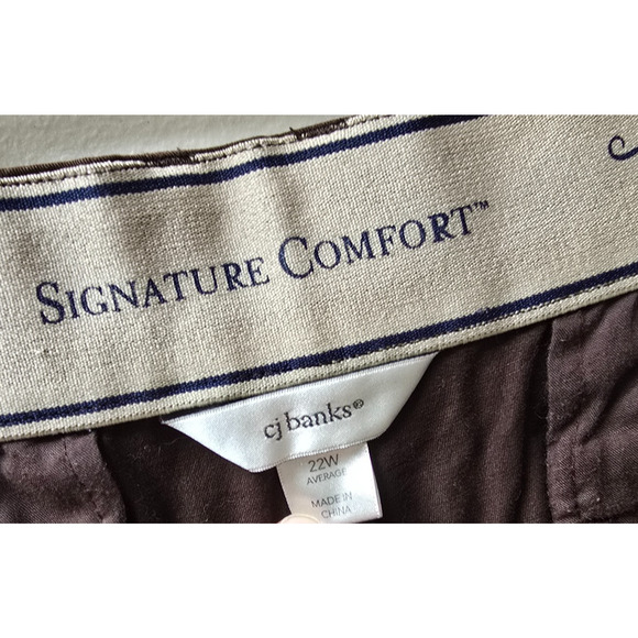 Cj Banks Signature Comfort Pants Women's 22W Brown Straight - Picture 4 of 16